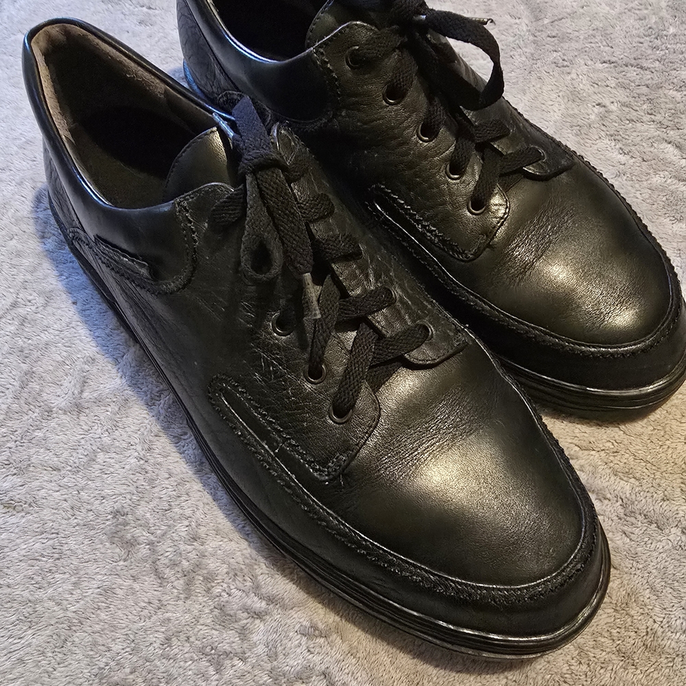 Mephisto Black Leather Walking Super Comfort Mens Shoes
